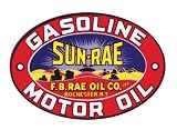 Husky Liners 00043 SignPast Sun-Rae Gasoline Motor Oil Oval Reproduction Vintage Sign