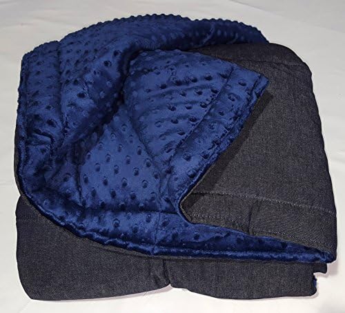 Super-soft Breathable Blue Minky Weighted Sensory Blanket-25lb 52x74