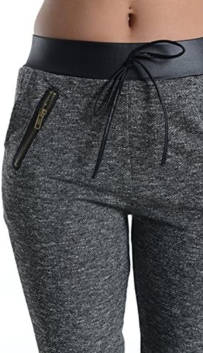 Urban Trend USA Womens Slim Faux Band Drawstring Jogger Sweat Pants (L/XL)