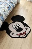 MICKEY MOUSE BLACK LARGE RUG MAT OFFICIAL LICENSED WALT DISNEY 100% COTTON 85CM