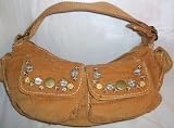 Junior Cor Dry Hobo Fashion Girls Hand Bag Beaded Mustard Yellow