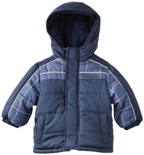 IXtreme Baby-Boys Infant Promo Colorblock Palid Printed Puffer Jacket, Blue, 12 Months