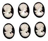Dress It Up Buttons, Victorian Collection - Cameos, pk of 6, 2.5cm