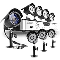 Zmodo 8CH H.264 DVR Security Surveillance Camera System with 8 Sony CCD CCTV IR Security Black Cameras - No Hard Drive