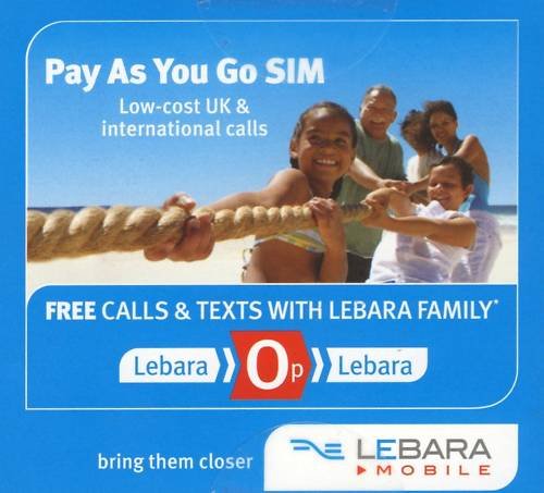 Lebara Uk Pay As You Go SIM Card with Unlimited Free Incoming Calls and Calls to USA .07 a Minute