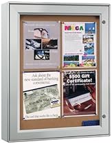 Hot Sale Displays2go Wall-Mounted Enclosed Bulletin Board, 23-1/4 x 29-3/4 Inches, Aluminum Frame, Weather Resistant, Swing-Open Locking Door for Indoor or Outdoor Use (ODNBCB4A4)