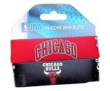 NBA Chicago Bulls Silicone Rubber Bracelet Set, 2-Pack