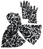 Rampage Junior's 2 Piece (Glove/Muffler) Giraffe Print Set,Black Combo,One Size