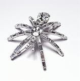 Pewterhooter Sparkling Silver Plated Large Spider Brooch with Gift Box