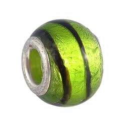 Pandora Style Charm Bead (Z130) Murano Style / Lampwork Glass (14mm x 10mm) (fits Troll too)
