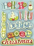 K&Company Brenda Walton Adhesive Chipboard, Peppermint Twist Words