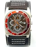 Kahuna Mens Multi-Eye Brown Cuff Leather Strap Chronograph Watch