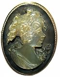 Cameo Pin Pendant Master Carved Mother of Pearl Reflection of Youth
