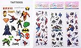 Superhero Cape and Mask Costumes For Kids SET - 4 Capes, 4 Masks, Stickers and Tattoos