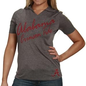 Buy Alabama Crimson Tide Ladies Charcoal Lux Premium Hooded T-shirt by Colosseum