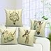 None DreamsBig Cotton Linen Throw Pillow Cover Case 18x18, Giraffe (Giraffe, 18 x 18)