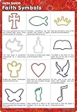Pk of 12 Faith Bands Shaped Rubber Bands: FAITH SYMBOLS