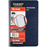 AT-A-GLANCE Weekly Appointment Book 2016, Tabbed Telephone/Address Section, 4-7/8 x 8 Inches (70-100-00)