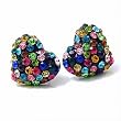 Multi Color Crystal Heart Stud 0.5" Earrings Fashion Jewelry