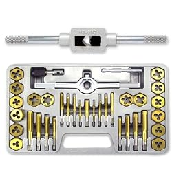 Pro-Grade METRIC 40-Piece TITANIUM Tap & Hexagon Die Set - M3 to M12