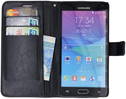 Note 4 Case, Ipart® Luxury PU Leather Wallet Case Flip Cover with Card Slots Kickstand for Samsung Galaxy Note 4, Black