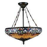 Quoizel TF1781VB Belle Fleur 28-Inch Pendant with Four Uplights, Vintage Bronze Finish