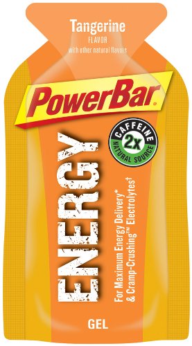 PowerBar Energy Gel, Double Caffeine, Tangerine, 1.44-Ounce Packets (Pack of 24)