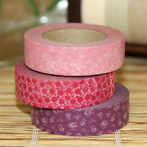 Japanese Washi Masking Tape Set of 3 Coffret du Couturier Floral Pink CTRMKT1PK