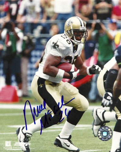 DEUCE MCALLISTER,NEW ORLEANS SAINTS,OLE MISS,SIGNED,AUTOGRAPHED,8X10 PHOTO,COA, RARE HARD PHOTO TO FIND