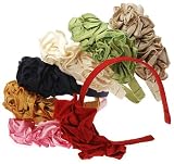 L. Erickson USA Triple Raw Roses 1/2 Headband 100% Silk Dupioni
