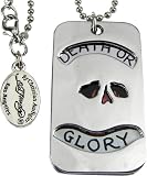 Ed Hardy Death Or Glory Skull Double Dog Tag Necklace