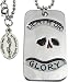Ed Hardy Death Or Glory Skull Double Dog Tag Necklace