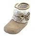 Weixinbuy Baby Girls Bowknot Fleece Crib Shoes Princess Snow Boots (S(0-6 Months), khaki)