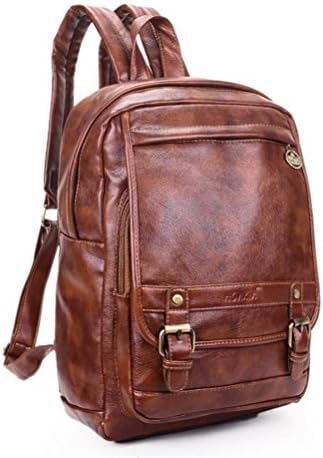 Vere Gloria Women Leather Backpacks Vintage School Rucksacks for Teens Girls Classic Casual Retro Female Everyday Double Shoulder Bags College Students Travel Handbag Lady Shopping Tote Ipad Purse Laptop Picnic Outdoor Hiking Daypack (4-brown)
