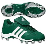 adidas Women's Fastpitch II TPU Softball Cleat,Forest/Runwht/Metsil,9.5 M