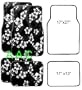 A Set of 4 Universal Fit Hawaii Hibiscus Carpet Floor Mats for Cars / Truck - Charcoal Black