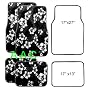A Set of 4 Universal Fit Hawaii Hibiscus Carpet Floor Mats for Cars / Truck - Charcoal Black