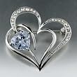 Swarovski Crystal Heart March Birthstone Brooches