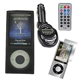 Premium Black Silicone Skin Case+Screen Protector+Car MP3 Player FM Transmitter for Apple Ipod Nano 5g