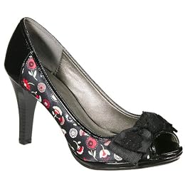 Women's Xhilaration® Sandra Peep-Toe Pumps - Black Floral