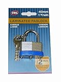 Laminated Padlock 40mm (2-Keys) (HG0043)