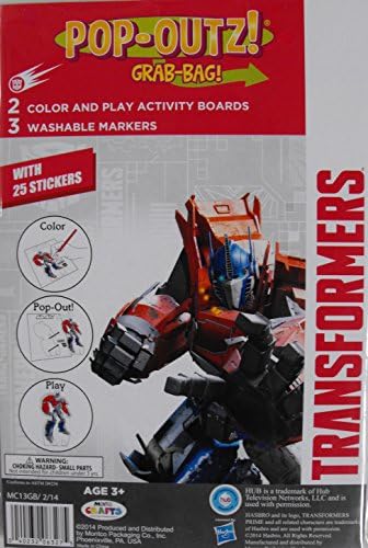 Transformers Pop Outz Color and Play Activity Boards Grab Bag by Montco Crafts
