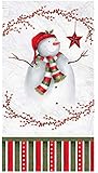 C.R. Gibson 16 Count Winter Berry Snowman Guest Towel or Dinner Napkins