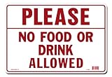 UPC 762529040522 product image for Lynch Signs 14 in. x 10 in. Sign Red on White Plastic Please No Food or Drink  | upcitemdb.com