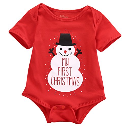 Newborn Baby Kids Snowmen My First Christmas Romper Jumpsuit Outfits Costume (3-6 Months, Snowman)