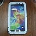 ELECDAY[TM] Metal Corning Gorilla Glass Shockproof/dustproof/weatherproof Military Heavy Protection Hard Cover Skin Case Pouch Shell Membranes for Samsung Galaxy S5 Sv G900 I9600 (White)