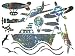 Luminuos crystal Let's Go Autos Boats and Plains - Reusable Easy Instant Decoration Wall Sticker Decal Peel & Stick