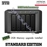 Synology DS1512+ 4TB (2 x 2TB) Integrated with Hitachi Deskstar 7K3000 (Desktop) with 2GB Memory Upgrade