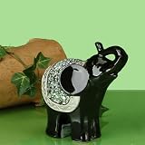 Standing Black Elephant Crushed Glass Figurine Accessory Collection