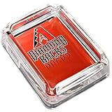 Picture Arizona Diamondbacks Glass Ashtray - Dimensions 3 Inch x 4 Inch - Simulated Black Velvet Botton